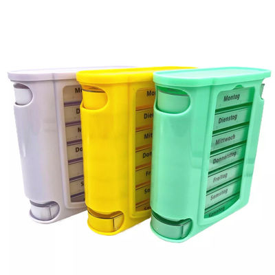 Weekly 28 Compartment Pill Storage Rainbow Color Pill 7 days Holder Drawer Shaped Plastic Medicine Case