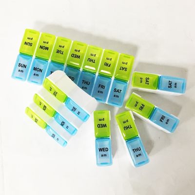 Detachable pill box Food Grade Promotion Gift  weekly 14 case medicine box Plastic Pill Organizer Box 7 days