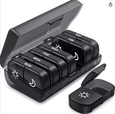 Outdoor Medicine  Travel Portable Leather Leather case Color 21 Grid PP Medicine Box Portable Sorting Medicine Box Storage Box