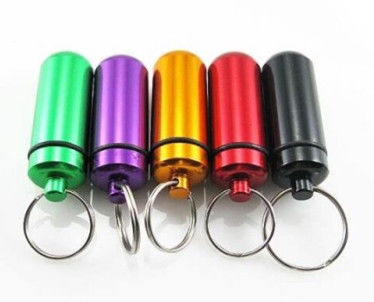 Medical portable promotion pill box keychain aluminum pill case medicine box