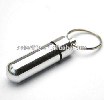 Medical portable promotion pill box keychain aluminum pill case medicine box