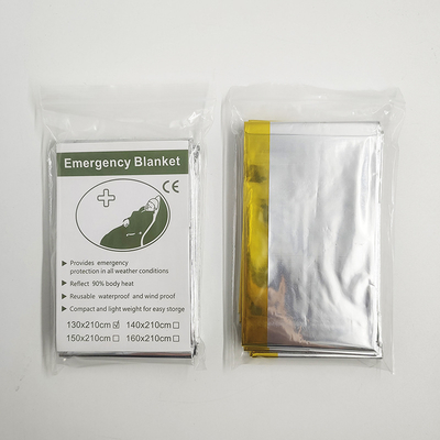 Emergency Blanket 160x210cm PET Film Gold Silver Waterproof Survival