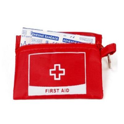 SL-048  Red  First Aid Kit with Key Chain Design Nylon Mini First Aid Kit